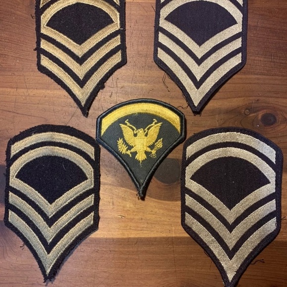 Military Rank Patches Black and Gold Vintage United States Army Master Sergeant - Picture 4 of 4